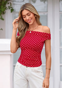 PRETTYGARDEN Womens Off The Shoulder Tops Summer Y2K Clothes Going Out Shirts Ruched Tank Top Date Night Outfits