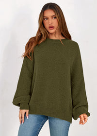 PRETTYGARDEN Sweaters for Women Fall Chunky Knit Long Sleeve Crew Neck Oversized Pullover Tops Winter Fashion Clothing
