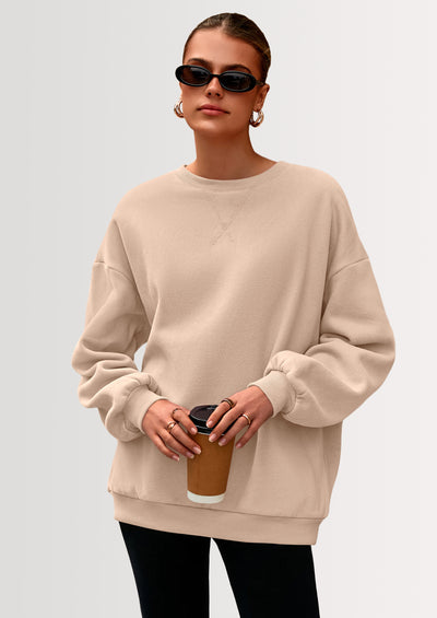 PRETTYGARDEN Oversized Sweatshirt for Women Fall Outfits Crewneck Long Sleeve Tops Fleece Pullover Winter Clothing