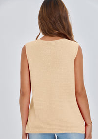 PRETTYGARDEN Women's Knit Sweater Vest Summer Sleeveless Button Down Tank Tops Trendy Business Casual Outfits PRETTYGARDEN