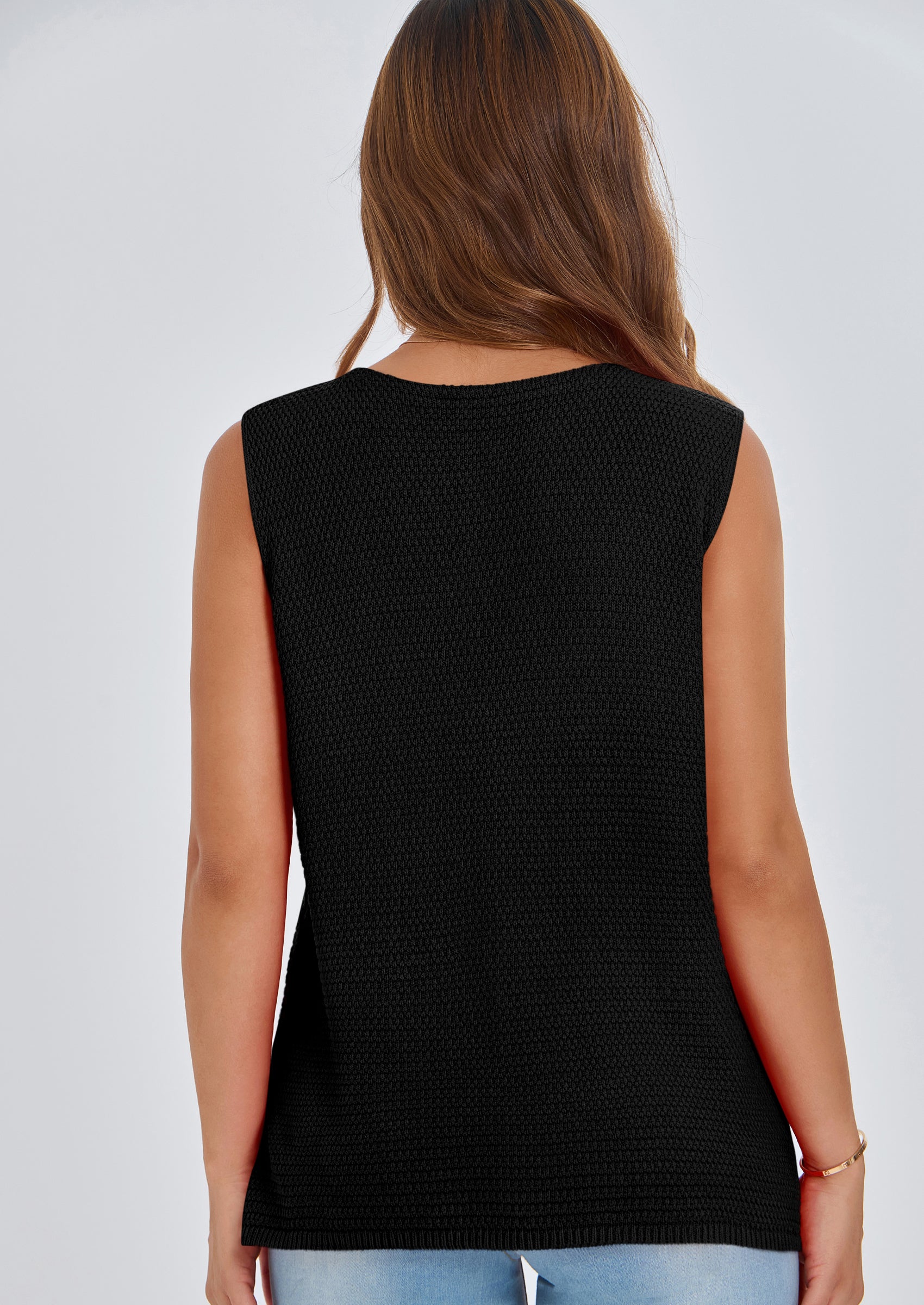 PRETTYGARDEN Women's Knit Sweater Vest Summer Sleeveless Button Down Tank Tops Trendy Business Casual Outfits PRETTYGARDEN