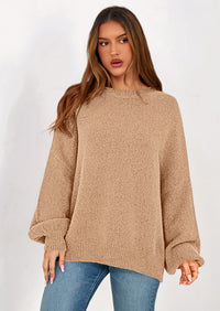 PRETTYGARDEN Sweaters for Women Fall Chunky Knit Long Sleeve Crew Neck Oversized Pullover Tops Winter Fashion Clothing
