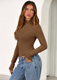 PRETTYGARDEN Women's Turtleneck Long Sleeve Shirts Fall Basic Tees Ribbed Fitted Tops Thermal Layering Knit Top Clothes