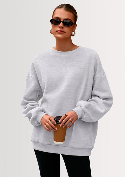 PRETTYGARDEN Oversized Sweatshirt for Women Fall Outfits Crewneck Long Sleeve Tops Fleece Pullover Winter Clothing