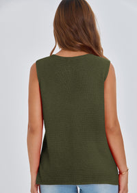 PRETTYGARDEN Women's Knit Sweater Vest Summer Sleeveless Button Down Tank Tops Trendy Business Casual Outfits PRETTYGARDEN