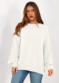 PRETTYGARDEN Sweaters for Women Fall Chunky Knit Long Sleeve Crew Neck Oversized Pullover Tops Winter Fashion Clothing