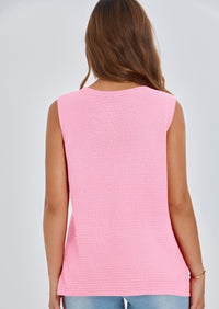 PRETTYGARDEN Women's Knit Sweater Vest Summer Sleeveless Button Down Tank Tops Trendy Business Casual Outfits PRETTYGARDEN