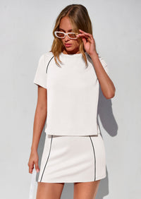 PRETTYGARDEN Women's Summer 2 Piece Skirt Sets Short Sleeve Shirts Tops Skorts Matching Workout Clothes Travel Outfits PRETTYGARDEN