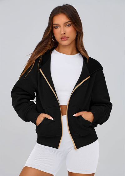 PRETTYGARDEN Hoodies For Women Sweatshirt Zip Up Hoodie Fall Fashion Trendy Long Sleeve Jackets Winter Clothing Outfits