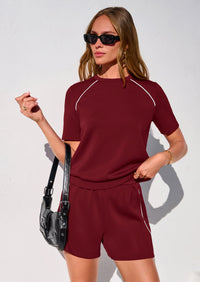 PRETTYGARDEN Sweatsuits Women 2 Piece Outfit Summer Lounge Shorts Sets Matching Spring Travel Beach Vacation Clothes PRETTYGARDEN