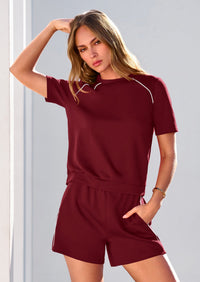 PRETTYGARDEN Sweatsuits Women 2 Piece Outfit Summer Lounge Shorts Sets Matching Spring Travel Beach Vacation Clothes PRETTYGARDEN