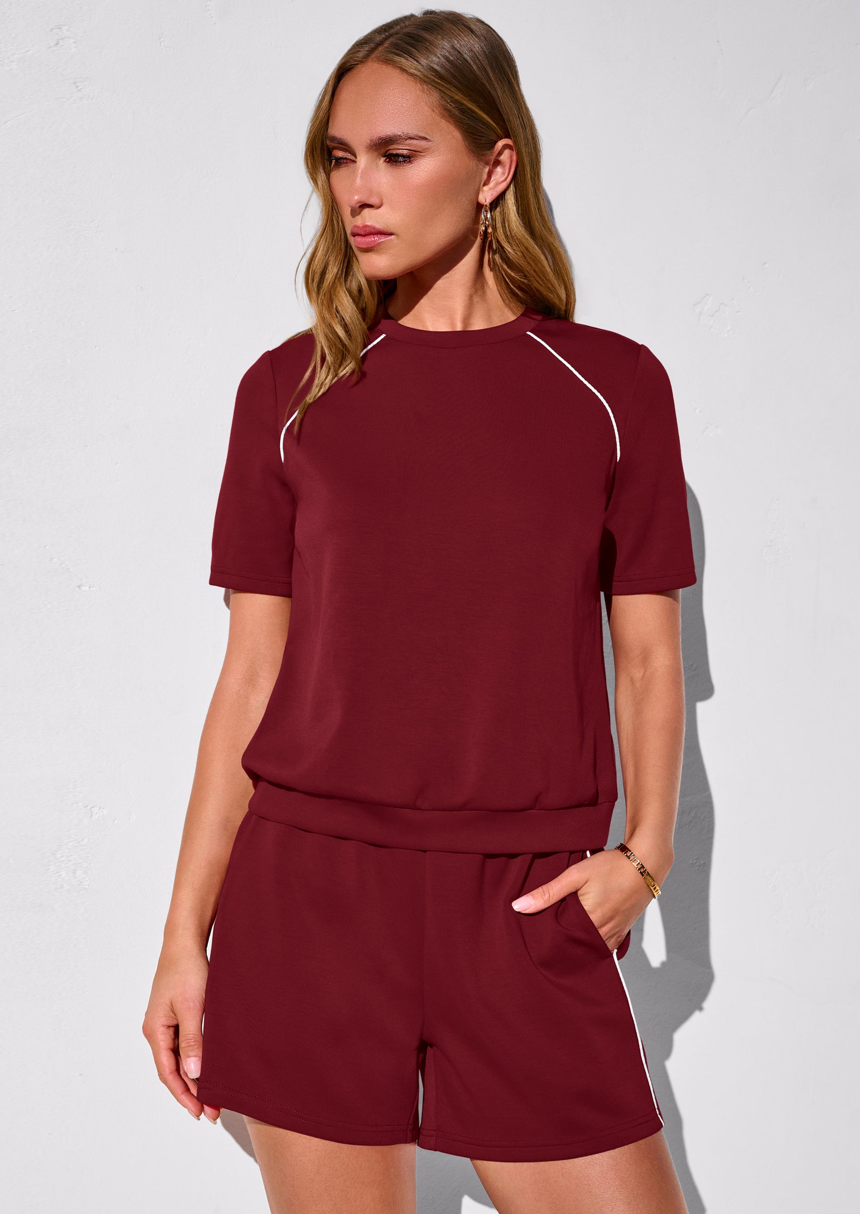 PRETTYGARDEN Sweatsuits Women 2 Piece Outfit Summer Lounge Shorts Sets Matching Spring Travel Beach Vacation Clothes PRETTYGARDEN