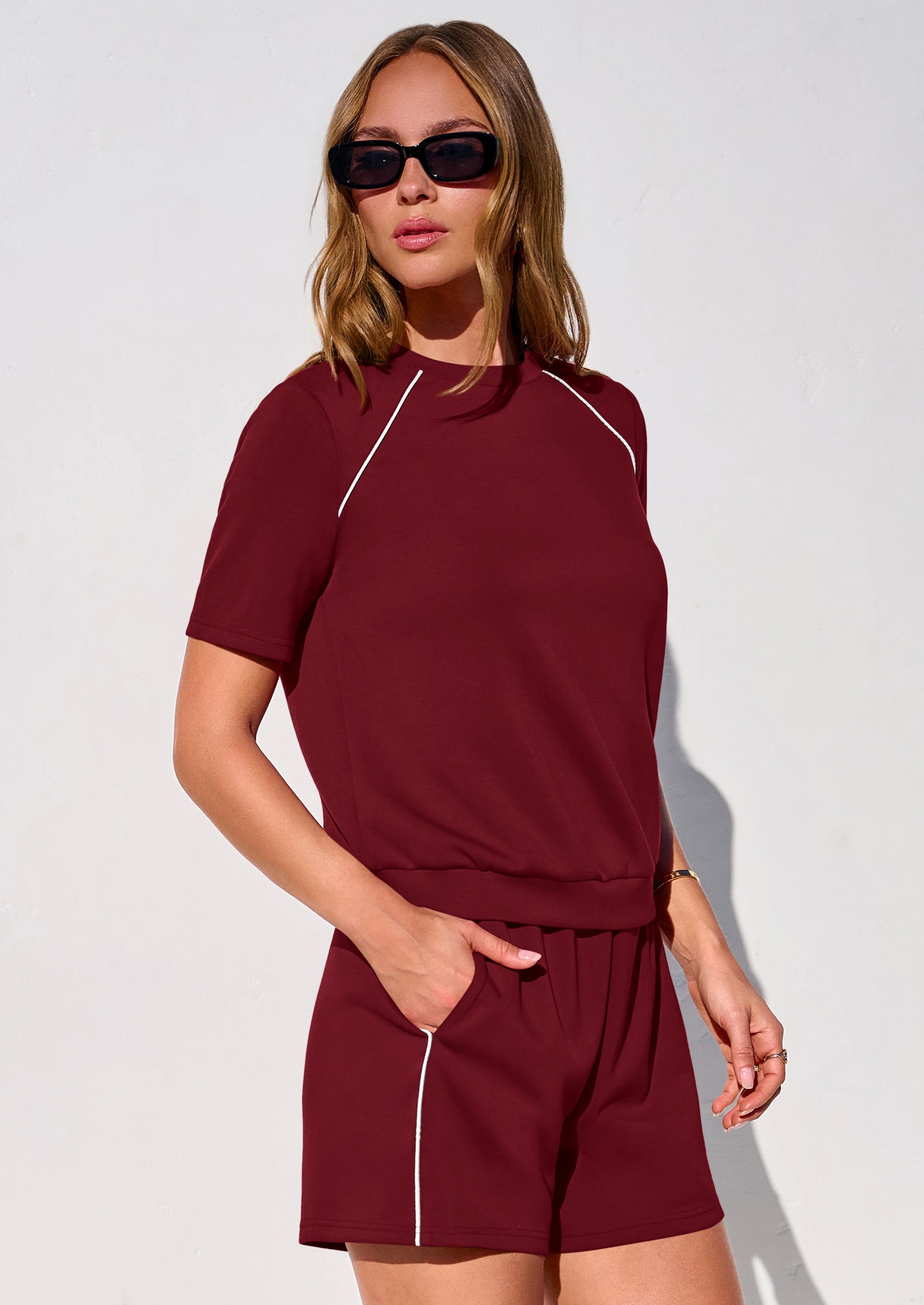 PRETTYGARDEN Sweatsuits Women 2 Piece Outfit Summer Lounge Shorts Sets Matching Spring Travel Beach Vacation Clothes PRETTYGARDEN