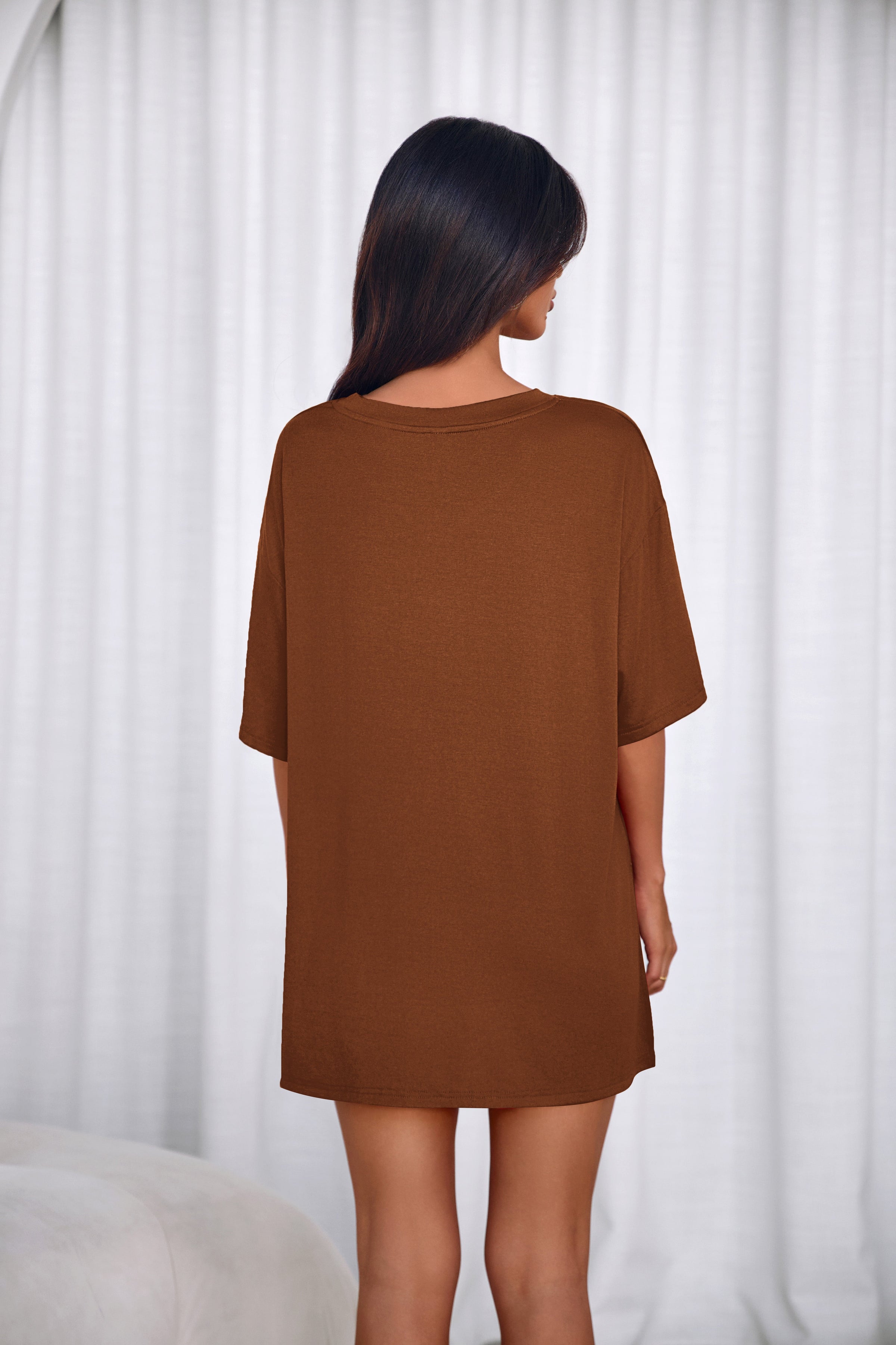 PRETTYGARDEN 2 Piece Sets for Women Summer Lounge Short Set Spring Matching Biker Shorts V Neck Oversized Shirt Clothing PRETTYGARDEN