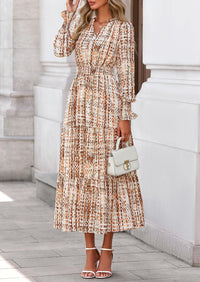 PRETTYGARDEN Women's Floral Maxi Dress Spring Long Sleeve V Neck Casual A Line Long Flowy Boho Party Dresses