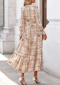 PRETTYGARDEN Women's Floral Maxi Dress Spring Long Sleeve V Neck Casual A Line Long Flowy Boho Party Dresses