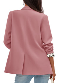 PRETTYGARDEN Blazers for Women Fall Work Office Suit Jackets Dressy Open Front Leopard Blazer Business Casual Outfits