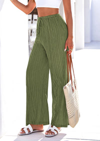 PRETTYGARDEN Womens Palazzo Pants Summer Fashion High Waisted Wide Leg Drawstring Flowy Beach Trousers with Pockets PRETTYGARDEN