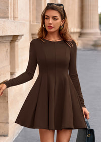 PRETTYGARDEN Fall Cocktail Dresses for Women Elegant Classy Wedding Guest Long Sleeve Homecoming Party A Line Mini Dress