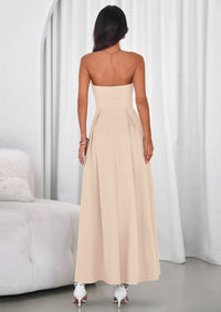 PRETTYGARDEN Cocktail Dresses for Women Summer Formal Elegant Tube Top Strapless Spring Wedding Guest Party Midi Dress PRETTYGARDEN