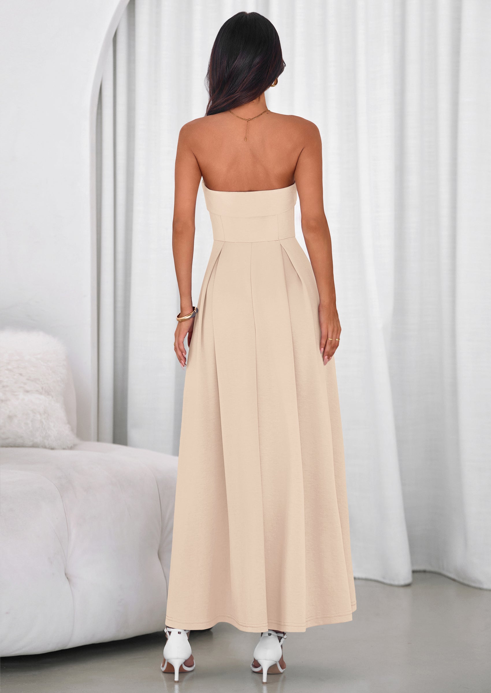 PRETTYGARDEN Cocktail Dresses for Women Summer Formal Elegant Tube Top Strapless Spring Wedding Guest Party Midi Dress PRETTYGARDEN