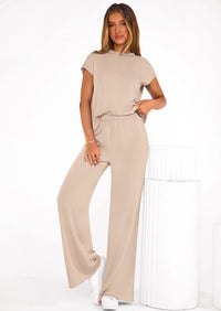 PRETTYGARDEN Womens 2 Piece Outfits Casual Cap Sleeve Lounge Set Summer Tracksuits Matching Sets Beach Fashion Travel Clothes PRETTYGARDEN