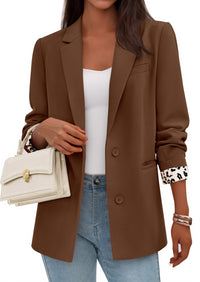 PRETTYGARDEN Blazers for Women Fall Work Office Suit Jackets Dressy Open Front Leopard Blazer Business Casual Outfits