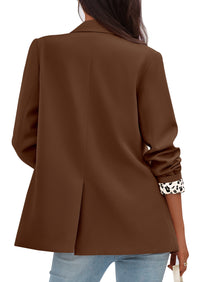 PRETTYGARDEN Blazers for Women Fall Work Office Suit Jackets Dressy Open Front Leopard Blazer Business Casual Outfits