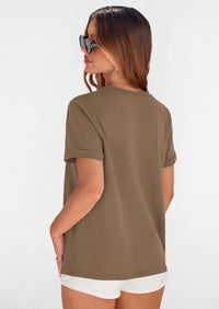 PRETTYGARDEN Womens Summer Tops Spring Casual Rolled Short Sleeve Basic Tees Crew Neck Work Shirts Fashion Clothing PRETTYGARDEN