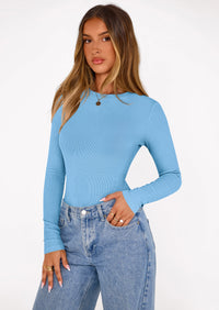 PRETTYGARDEN Bodysuits for Women 2025 Fall Long Sleeve Shirts Slim Fitted Basic Ribbed Layering Tops Fashion Winter Clothing PRETTYGARDEN