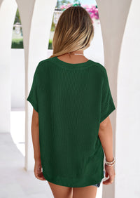 PRETTYGARDEN Women's Spring Short Sleeve Sweaters Lightweight V Neck Casual Going Out Summer T PRETTYGARDEN