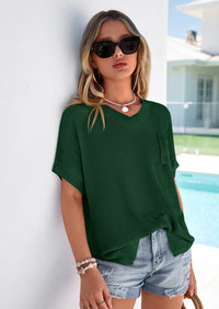 PRETTYGARDEN Women's Spring Short Sleeve Sweaters Lightweight V Neck Casual Going Out Summer T PRETTYGARDEN