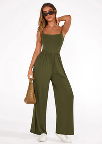 PRETTYGARDEN Summer Jumpsuits for Women Casual Wide Leg Date Night Rompers Sleeveless Beach Vacation One Piece Outfits PRETTYGARDEN