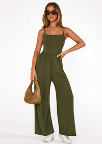 PRETTYGARDEN Summer Jumpsuits for Women Casual Wide Leg Date Night Rompers Sleeveless Beach Vacation One Piece Outfits PRETTYGARDEN