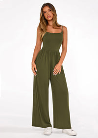 PRETTYGARDEN Summer Jumpsuits for Women Casual Wide Leg Date Night Rompers Sleeveless Beach Vacation One Piece Outfits PRETTYGARDEN