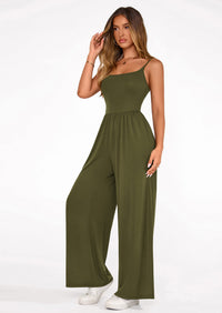 PRETTYGARDEN Summer Jumpsuits for Women Casual Wide Leg Date Night Rompers Sleeveless Beach Vacation One Piece Outfits PRETTYGARDEN