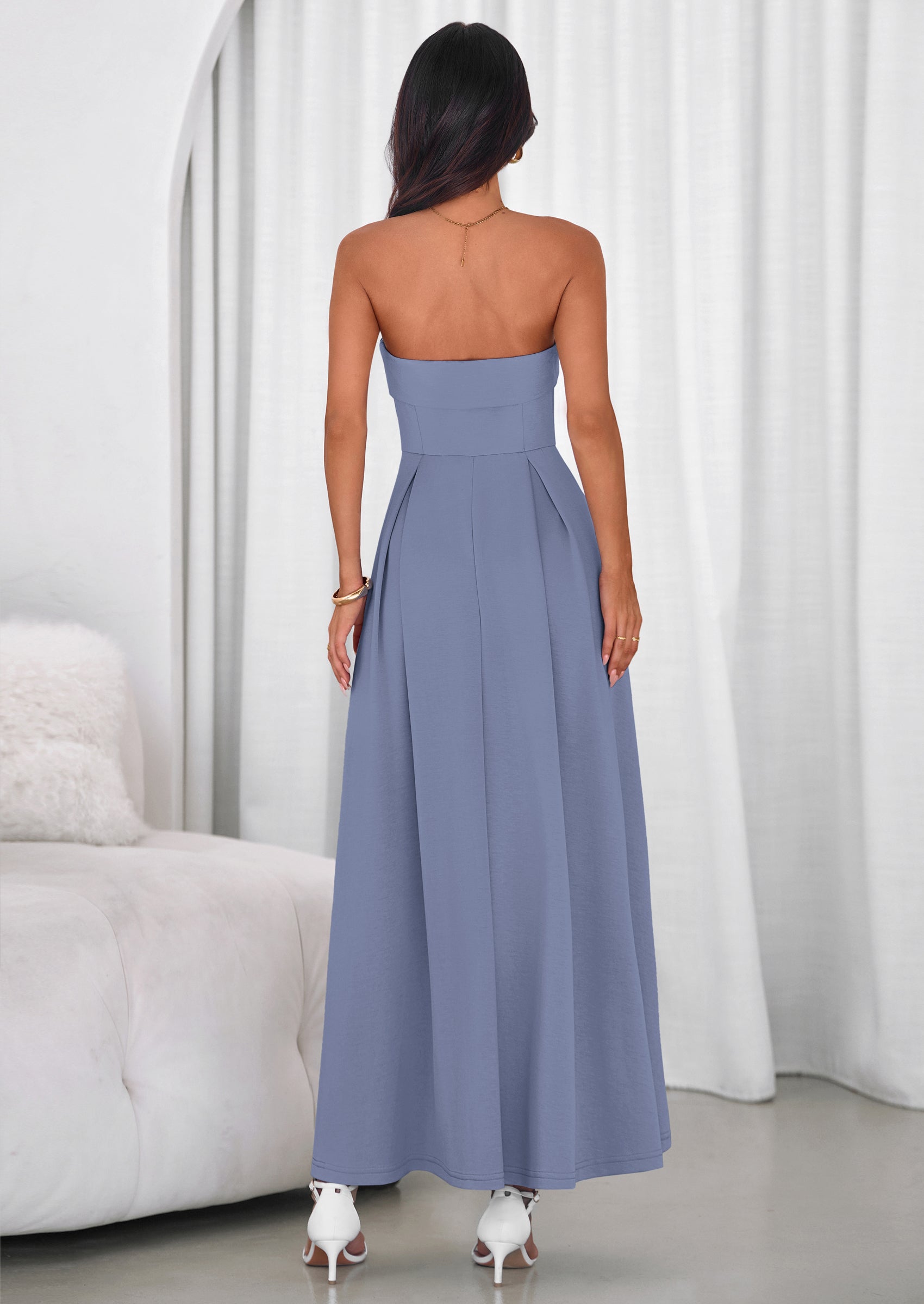 PRETTYGARDEN Cocktail Dresses for Women Summer Formal Elegant Tube Top Strapless Spring Wedding Guest Party Midi Dress PRETTYGARDEN