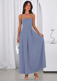 PRETTYGARDEN Cocktail Dresses for Women Summer Formal Elegant Tube Top Strapless Spring Wedding Guest Party Midi Dress PRETTYGARDEN