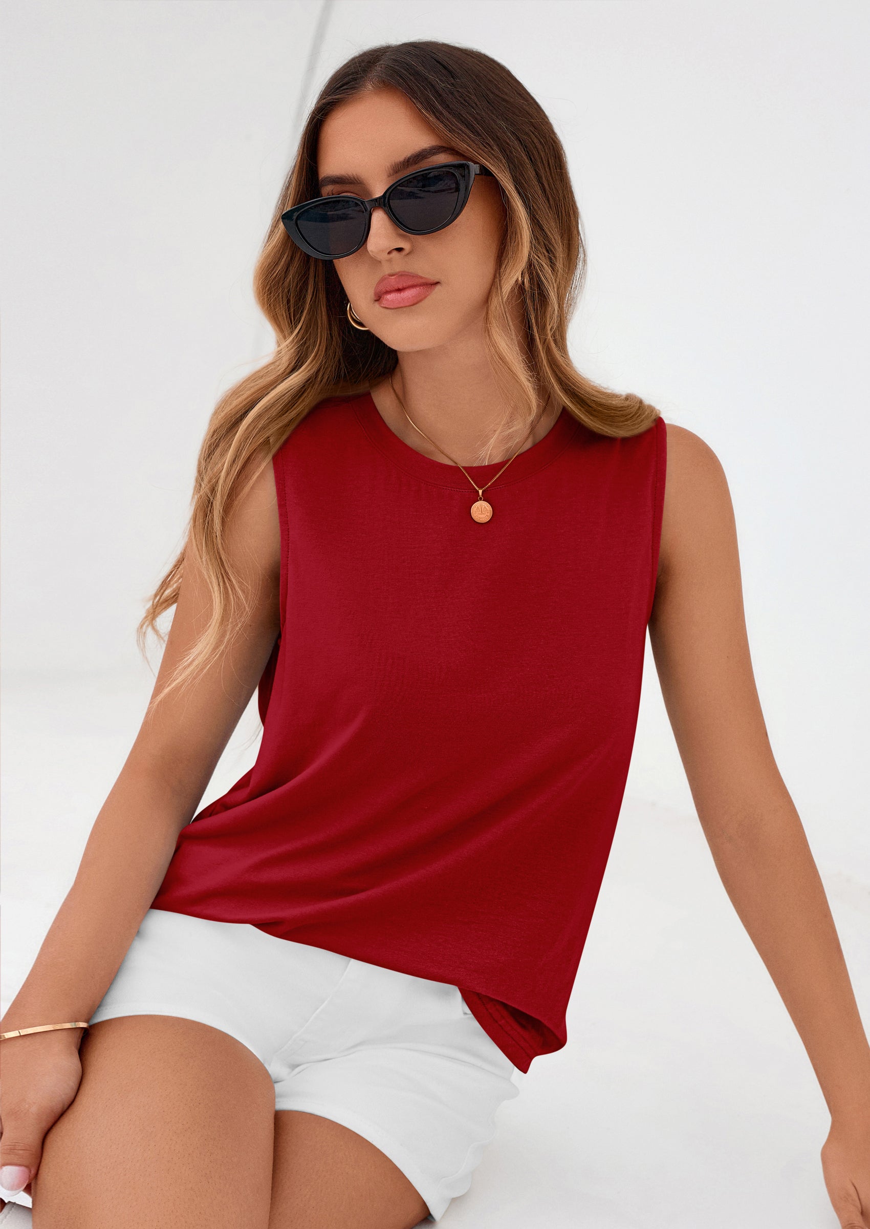 PRETTYGARDEN Womens Summer Tops Spring Fashion Sleeveless Tank Tops Casual Loose Fit Shirts Beach Vacation Clothes PRETTYGARDEN