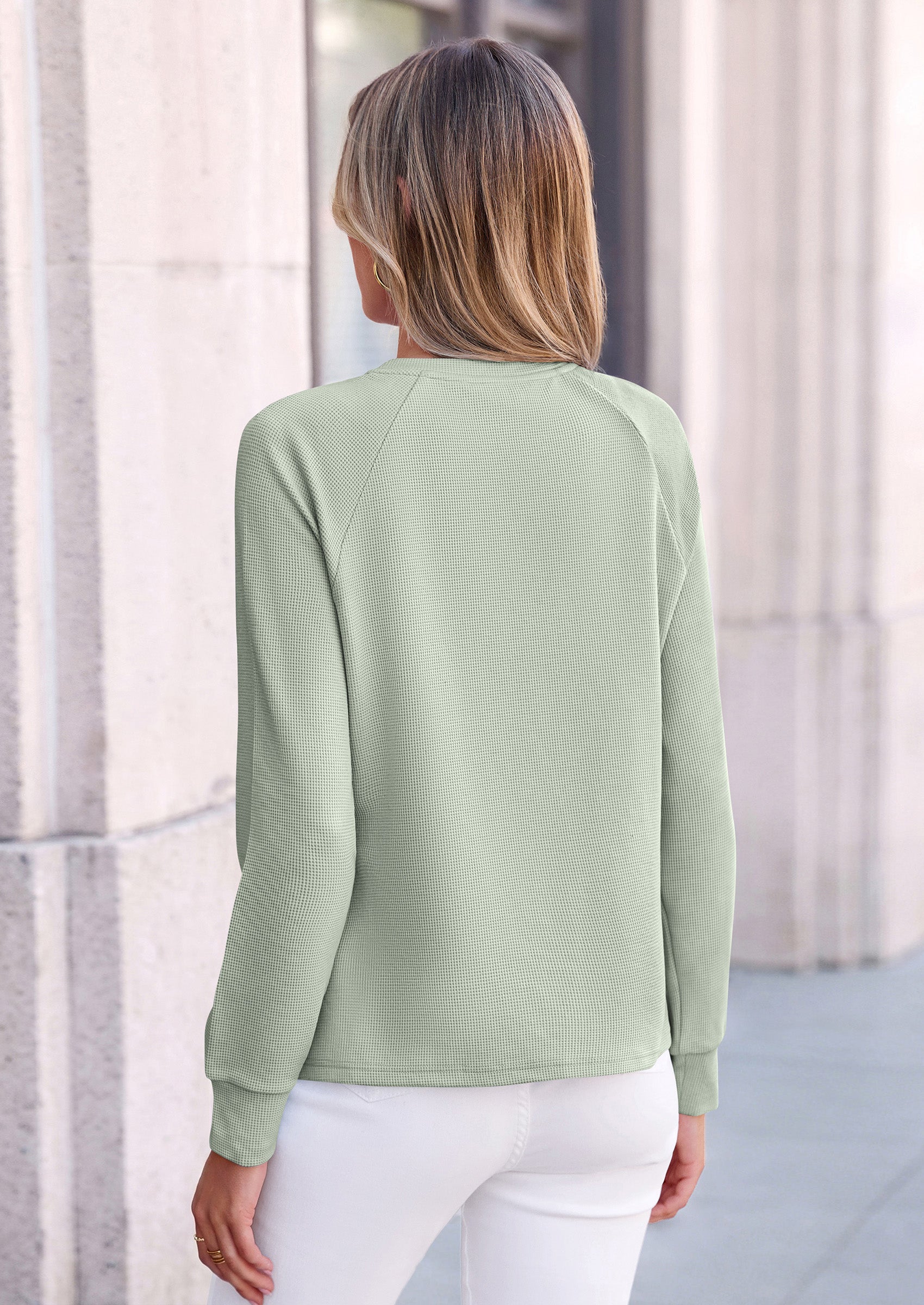 PRETTYGARDEN Long Sleeve Shirts for Women Waffle Knit Tops Fall Fashion Dressy Casual Loose Tunic Blouse Winter Clothing
