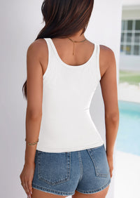 PRETTYGARDEN Womens Summer Tops Spring Cute Sleeveless Scoop Neck Workout Tank Top Casual Ribbed Knit Basic Cami Shirts PRETTYGARDEN
