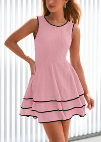 PRETTYGARDEN Women's Summer Sundresses Casual Elegant Sleeveless Flowy Tiered Ruffle A Line Mini Graduation Party Dress