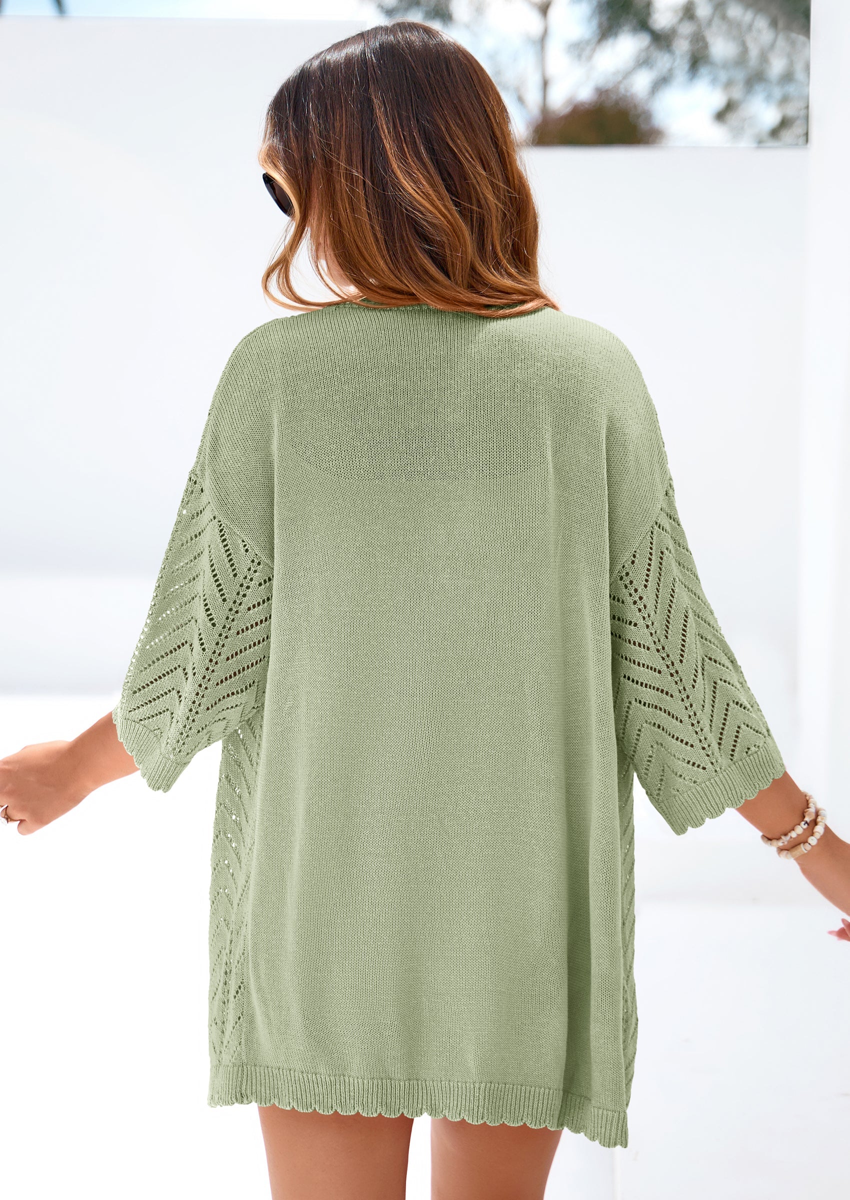 PRETTYGARDEN Summer Cardigan Sweaters for Women Lightweight  Short Sleeve Knit Coverup Spring Beach Vacation Clothes PRETTYGARDEN