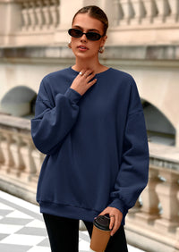 PRETTYGARDEN Oversized Sweatshirt for Women Fall Outfits Crewneck Long Sleeve Tops Fleece Pullover Winter Clothing