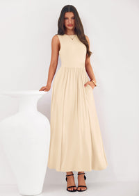 PRETTYGARDEN Summer Maxi Dresses for Women Sleeveless A Line Flowy Long Casual Sundress Wedding Guest Fashion Clothing PRETTYGARDEN