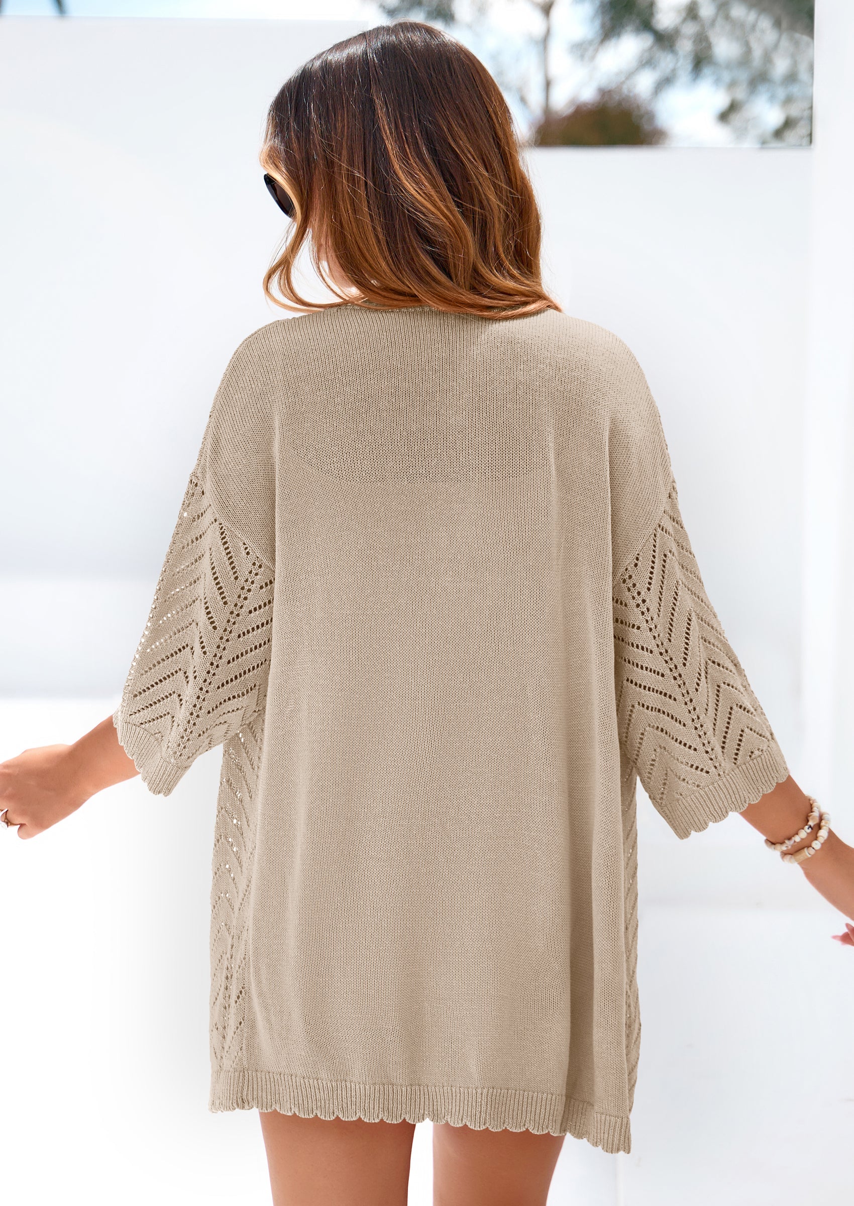 PRETTYGARDEN Summer Cardigan Sweaters for Women Lightweight  Short Sleeve Knit Coverup Spring Beach Vacation Clothes PRETTYGARDEN