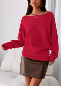 PRETTYGARDEN Women Off The Shoulder Sweater Fall Trendy Long Batwing Sleeve Knit Pullover Going Out Tops Winter Clothing
