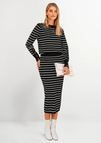 PRETTYGARDEN 2 Piece Skirts Sets For Women Fall Fashion Striped Sweater Dress Knit Lounge Travel Outfits Winter Clothing