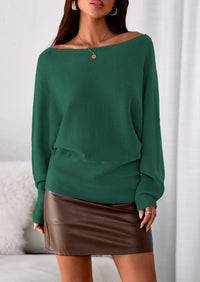 PRETTYGARDEN Women Off The Shoulder Sweater Fall Trendy Long Batwing Sleeve Knit Pullover Going Out Tops Winter Clothing