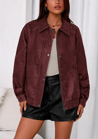 PRETTYGARDEN Faux Leather Jacket Women Bomber Motorcycle Zip Up Jackets Oversized Fall Fashion Outfits Winter Coats